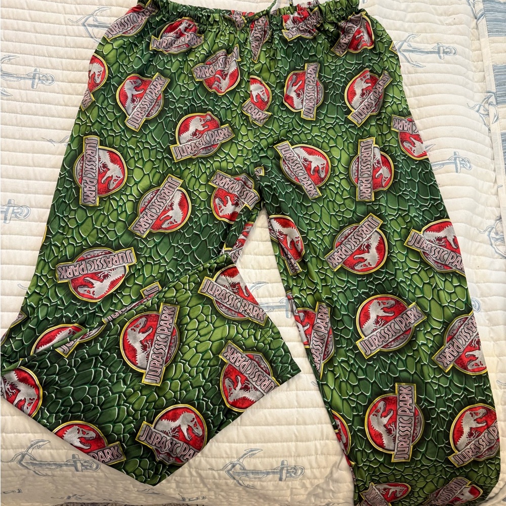Vintage Jurassic Park Pajama Pj Pants NWOT